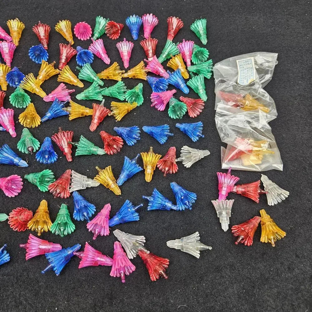 Vintage Christmas Tree Light Flower Reflector Lot 118 Pieces Plastic‎ Multicolor